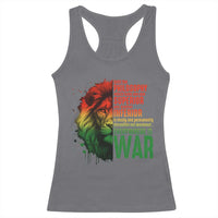 Lion of Judah Racerback Tank Top Rasta Haile Selassie War Speech Jah Bless - Wonder Print Shop