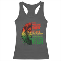 Lion of Judah Racerback Tank Top Rasta Haile Selassie War Speech Jah Bless - Wonder Print Shop