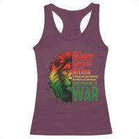 Lion of Judah Racerback Tank Top Rasta Haile Selassie War Speech Jah Bless - Wonder Print Shop