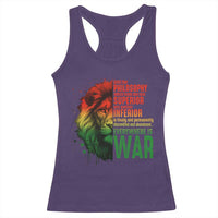 Lion of Judah Racerback Tank Top Rasta Haile Selassie War Speech Jah Bless - Wonder Print Shop