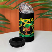 Proud Jamaican Afro Black Woman Jamaica Flag Pride 4 in 1 Can Cooler Tumbler - Wonder Print Shop