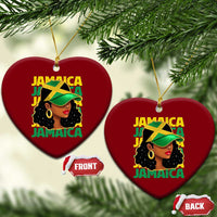 Proud Jamaican Afro Black Woman Jamaica Flag Pride Ceramic Ornament - Wonder Print Shop