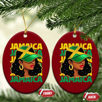 Proud Jamaican Afro Black Woman Jamaica Flag Pride Ceramic Ornament - Wonder Print Shop
