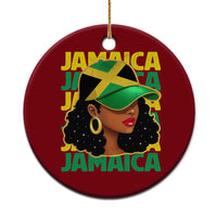 Proud Jamaican Afro Black Woman Jamaica Flag Pride Ceramic Ornament - Wonder Print Shop