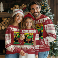 Proud Jamaican Afro Black Woman Jamaica Flag Pride Ugly Christmas Sweater - Wonder Print Shop