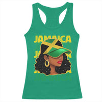 Proud Jamaican Afro Black Woman Jamaica Flag Pride Racerback Tank Top - Wonder Print Shop