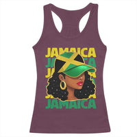 Proud Jamaican Afro Black Woman Jamaica Flag Pride Racerback Tank Top - Wonder Print Shop