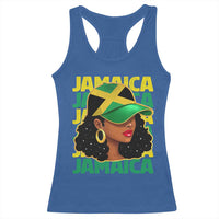 Proud Jamaican Afro Black Woman Jamaica Flag Pride Racerback Tank Top - Wonder Print Shop