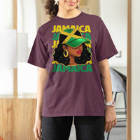 Proud Jamaican Afro Black Woman Jamaica Flag Pride T Shirt For Women - Wonder Print Shop