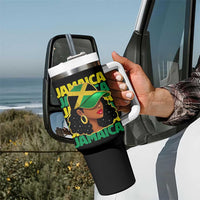 Proud Jamaican Afro Black Woman Jamaica Flag Pride Tumbler With Handle - Wonder Print Shop