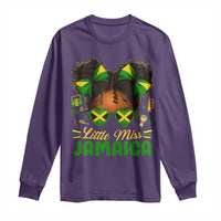 Little Miss Jamaica Long Sleeve Shirt Proud Jamaican Afro Black Girls Jamaica Flag Pride - Wonder Print Shop