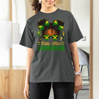 Little Miss Jamaica T Shirt For Women Proud Jamaican Afro Black Girls Jamaica Flag Pride - Wonder Print Shop