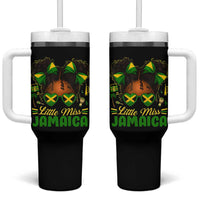 Little Miss Jamaica Tumbler With Handle Proud Jamaican Afro Black Girls Jamaica Flag Pride - Wonder Print Shop