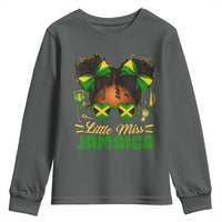 Little Miss Jamaica Youth Sweatshirt Proud Jamaican Afro Black Girls Jamaica Flag Pride - Wonder Print Shop
