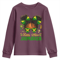 Little Miss Jamaica Youth Sweatshirt Proud Jamaican Afro Black Girls Jamaica Flag Pride - Wonder Print Shop
