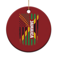 Jamaican American Flag Christmas Ornament Distressed Jamaica America Usa Flag - Wonder Print Shop