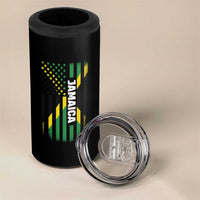 Jamaican American Flag 4 in 1 Can Cooler Tumbler Distressed Jamaica America Usa Flag - Wonder Print Shop