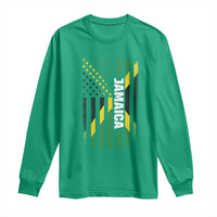 Jamaican American Flag Long Sleeve Shirt Distressed Jamaica America Usa Flag - Wonder Print Shop