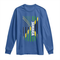 Jamaican American Flag Long Sleeve Shirt Distressed Jamaica America Usa Flag - Wonder Print Shop