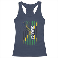 Jamaican American Flag Racerback Tank Top Distressed Jamaica America Usa Flag - Wonder Print Shop