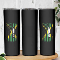 Jamaican American Flag Skinny Tumbler Distressed Jamaica America Usa Flag - Wonder Print Shop