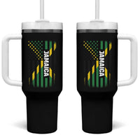 Jamaican American Flag Tumbler With Handle Distressed Jamaica America Usa Flag - Wonder Print Shop