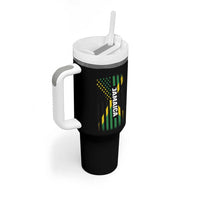 Jamaican American Flag Tumbler With Handle Distressed Jamaica America Usa Flag - Wonder Print Shop