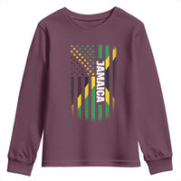 Jamaican American Flag Youth Sweatshirt Distressed Jamaica America Usa Flag - Wonder Print Shop