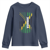 Jamaican American Flag Youth Sweatshirt Distressed Jamaica America Usa Flag - Wonder Print Shop