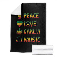 Rasta Weed Throw Blanket Peace Love Ganja Marijuana Cannabis Reggae Music - Wonder Print Shop