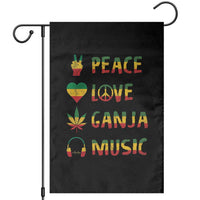 Rasta Weed Garden Flag Peace Love Ganja Marijuana Cannabis Reggae Music - Wonder Print Shop