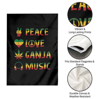 Rasta Weed Garden Flag Peace Love Ganja Marijuana Cannabis Reggae Music - Wonder Print Shop