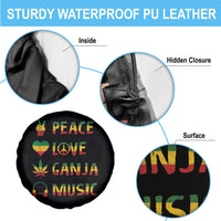 Rasta Weed Spare Tire Cover Peace Love Ganja Marijuana Cannabis Reggae Music - Wonder Print Shop