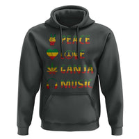 Rasta Weed Hoodie Peace Love Ganja Marijuana Cannabis Reggae Music - Wonder Print Shop