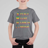 Rasta Weed T Shirt For Kid Peace Love Ganja Marijuana Cannabis Reggae Music - Wonder Print Shop