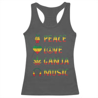 Rasta Weed Racerback Tank Top Peace Love Ganja Marijuana Cannabis Reggae Music - Wonder Print Shop