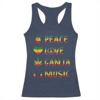 Rasta Weed Racerback Tank Top Peace Love Ganja Marijuana Cannabis Reggae Music - Wonder Print Shop