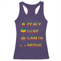 Rasta Weed Racerback Tank Top Peace Love Ganja Marijuana Cannabis Reggae Music - Wonder Print Shop
