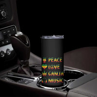 Rasta Weed Skinny Tumbler Peace Love Ganja Marijuana Cannabis Reggae Music - Wonder Print Shop