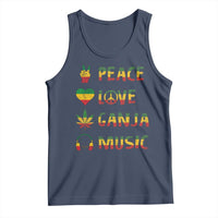 Rasta Weed Tank Top Peace Love Ganja Marijuana Cannabis Reggae Music - Wonder Print Shop