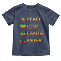 Rasta Weed Toddler T Shirt Peace Love Ganja Marijuana Cannabis Reggae Music - Wonder Print Shop