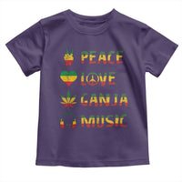 Rasta Weed Toddler T Shirt Peace Love Ganja Marijuana Cannabis Reggae Music - Wonder Print Shop