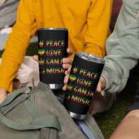 Rasta Weed Tumbler Cup Peace Love Ganja Marijuana Cannabis Reggae Music - Wonder Print Shop
