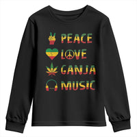 Rasta Weed Youth Sweatshirt Peace Love Ganja Marijuana Cannabis Reggae Music - Wonder Print Shop