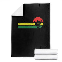 Rasta Reggae Shaka Hand Throw Blanket Retro Vintage Jamaica Flag Rasta Hawaii Shaka Sign - Wonder Print Shop