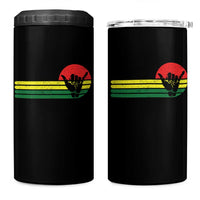 Rasta Reggae Shaka Hand 4 in 1 Can Cooler Tumbler Retro Vintage Jamaica Flag Rasta Hawaii Shaka Sign - Wonder Print Shop