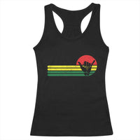 Rasta Reggae Shaka Hand Racerback Tank Top Retro Vintage Jamaica Flag Rasta Hawaii Shaka Sign - Wonder Print Shop