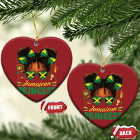 Jamaica Princess Christmas Ornament Proud Jamaican Afro Black Girls Jamaica Flag Pride - Wonder Print Shop