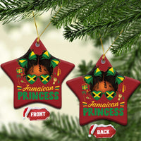 Jamaica Princess Christmas Ornament Proud Jamaican Afro Black Girls Jamaica Flag Pride - Wonder Print Shop