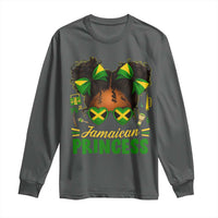 Jamaica Princess Long Sleeve Shirt Proud Jamaican Afro Black Girls Jamaica Flag Pride - Wonder Print Shop